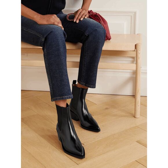GIANVITO ROSSI Wylie Dover 45 glossed-leather Chelsea boots EU39/US9 $1,350 - Picture 1 of 13